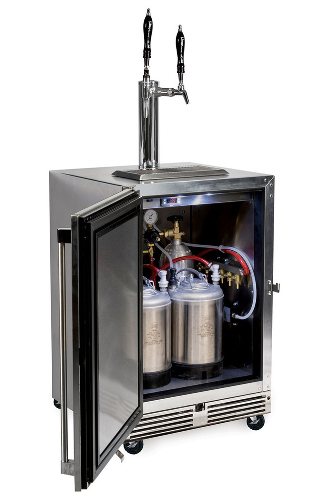 Perlick 24-Inch Indoor Double Faucet Mobile Nitro  Coffee Tap Kit in Stainless Steel