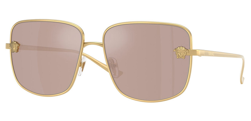 Versace Oversized Sunglasses 59mm with Light Pink Mirror Silver Lenses