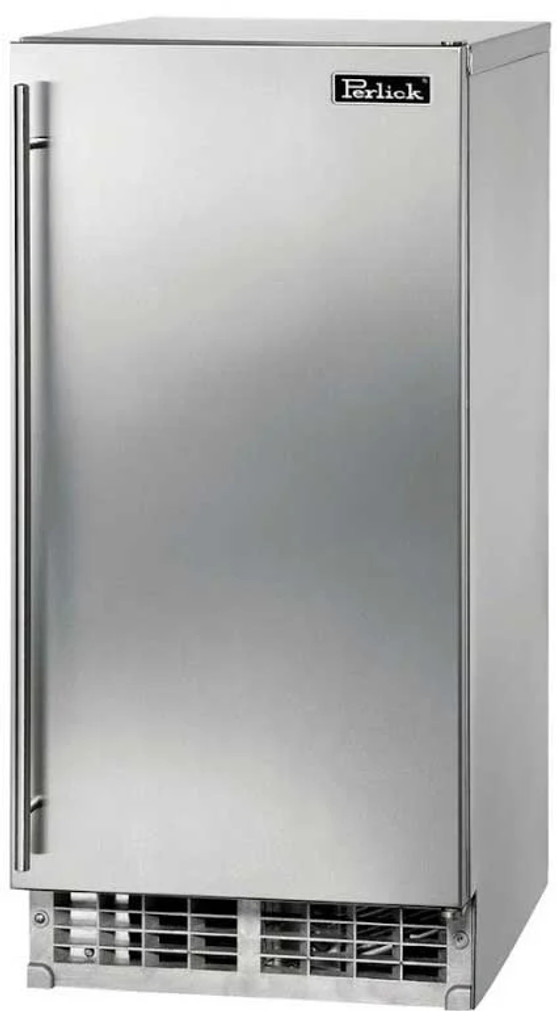 Perlick ADA Clear Ice Maker IndoorOutdoor with Drain Pump Right Hinge 15-Inch in Stainless Steel