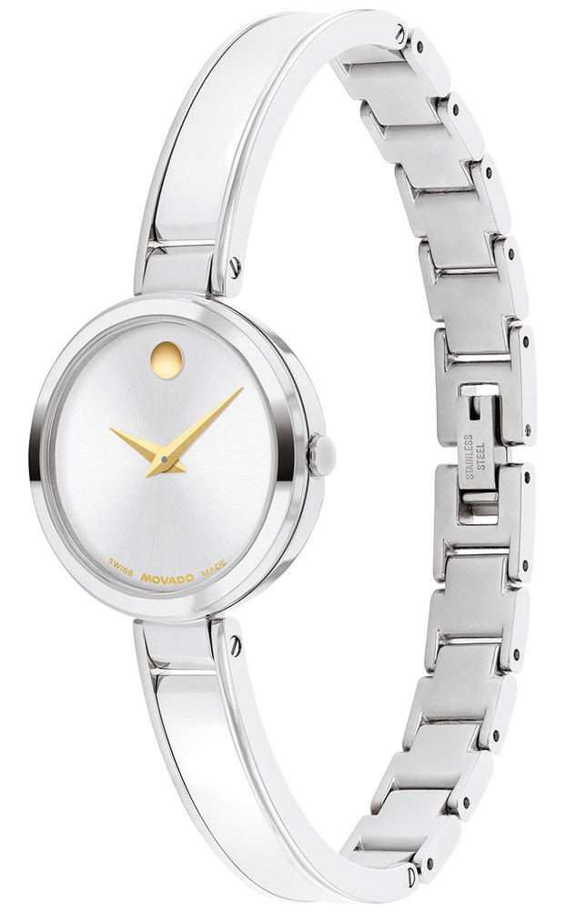 Movado Moda Watch 24mm with Silver White Sunray Dial