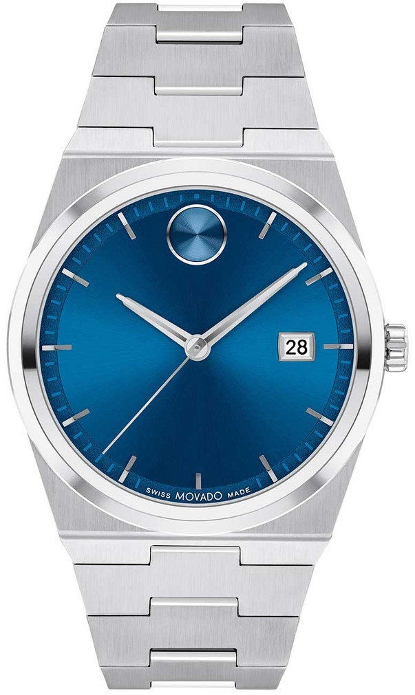 Movado BOLD Quest Watch 40mm with Blue Sunray Dial