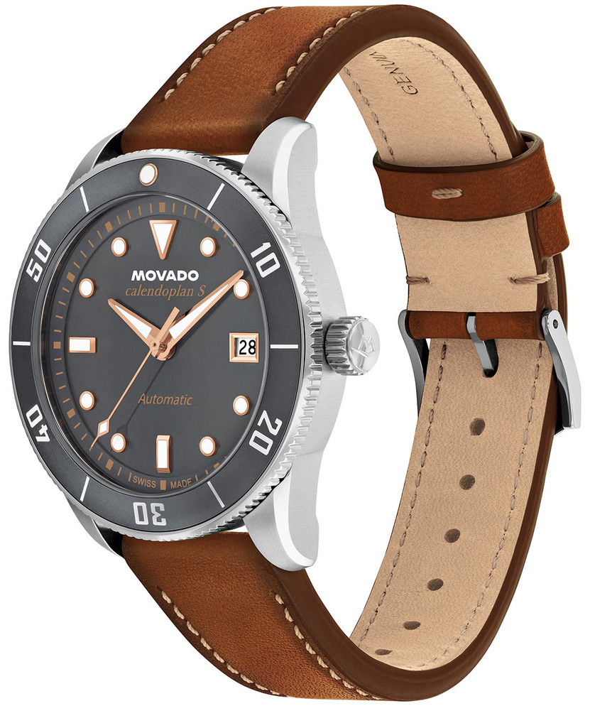 Movado Heritage Series Calendoplan S Watch 40mm with Grey Dial