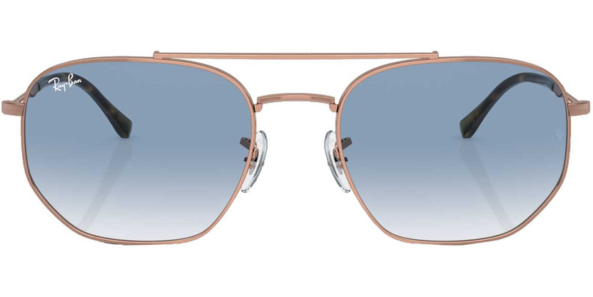 Ray-Ban RB3707 Sunglasses 57mm in Rose Gold with Blue Lenses