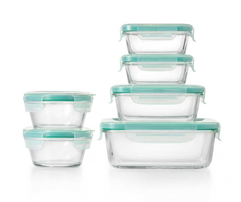 OXO Storage Container Set Good Grips 12-Piece Smart Seal Glass