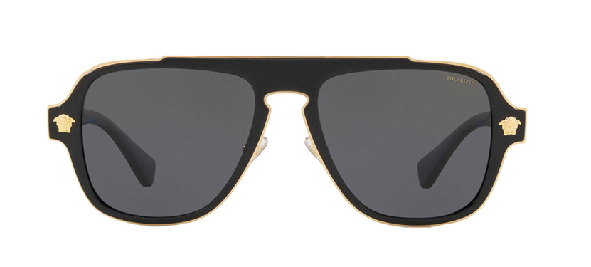Versace VE2199 Black Polarized Sunglasses, Dark Grey Lenses, 56mm