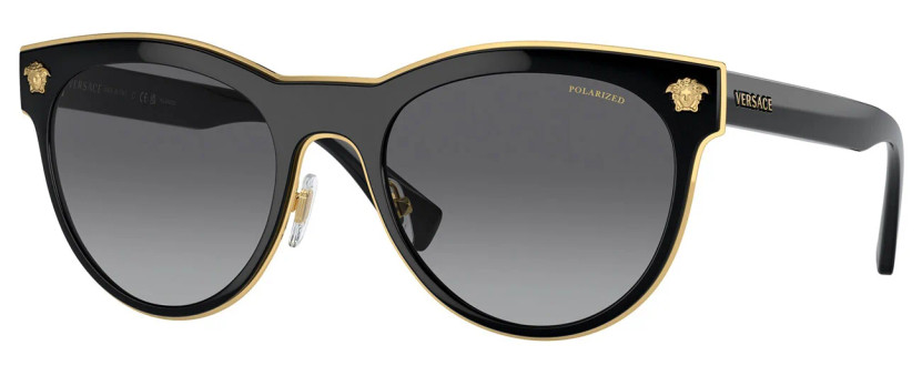 Versace Phantos Polarized Sunglasses 54mm Black Frame And Grey Gradient Lenses