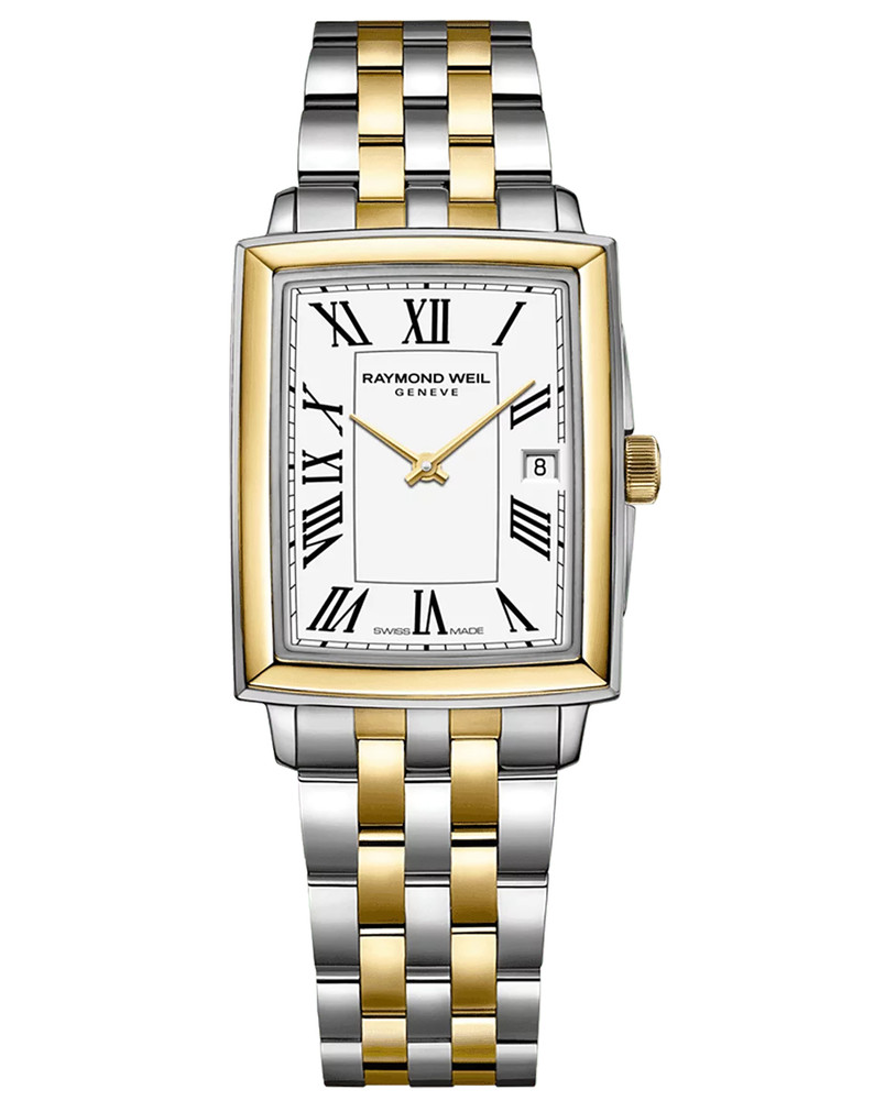 Raymond Weil Toccata Quartz White Dial Two-Tone Bracelet Watch, 22.6mm x 28.1mm