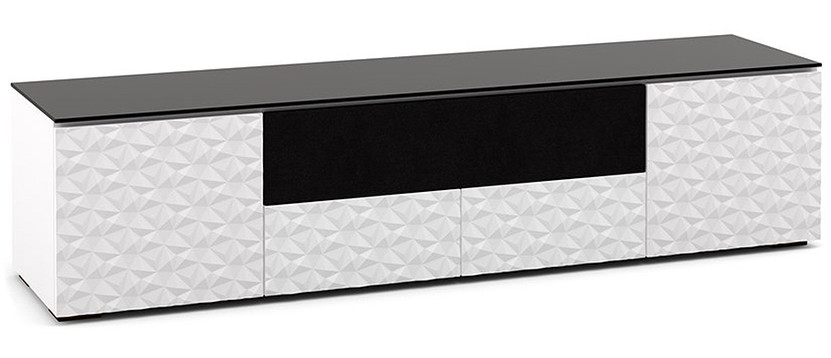 Salamander Designs Chameleon Collection Milan 245 White w Black Speaker Integrated Cabinet