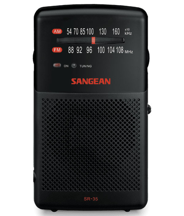 Sangean AM  FM Pocket Radio in Black