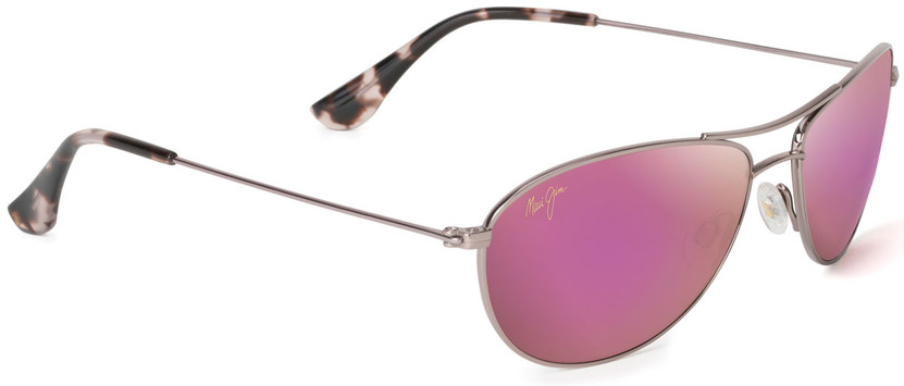 Maui Jim Baby Beach Polarized Aviator Sunglasses, Rose Gold Frames, 56mm