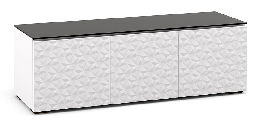 Salamander Designs Chameleon Collection Milan 237 White w Black Top AV Cabinet