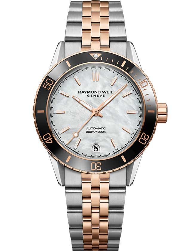 Raymond Weil Freelancer Diver Watch 36mm with Mother Of Pearl Dial