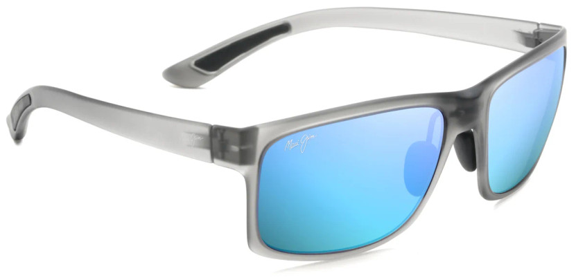 Maui Jim Pokowai Arch Polarized Rectangular Sunglasses, Translucent Grey Frames, 58mm