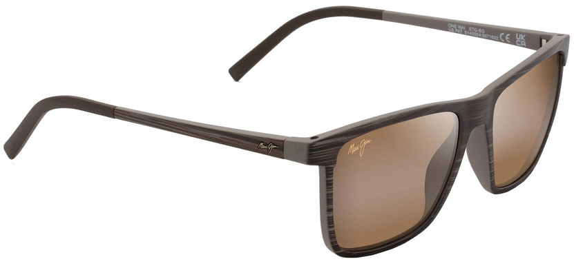 Maui Jim One Way Polarized Sunglasses with Brown Stripe Frame, 55mm