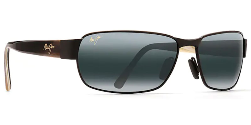 Maui Jim Black Coral Rectangle Polarized Sunglasses, Neutral Grey Lenses, 65mm