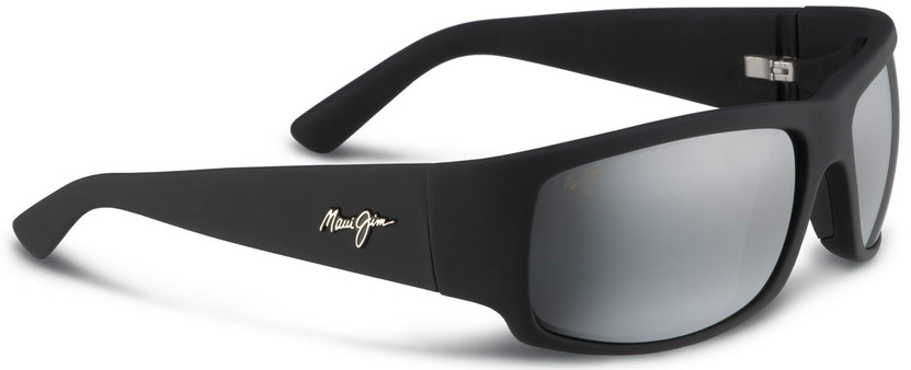 Maui Jim World Cup Polarized Wrap Sunglasses, Matte Black Frames, 64mm