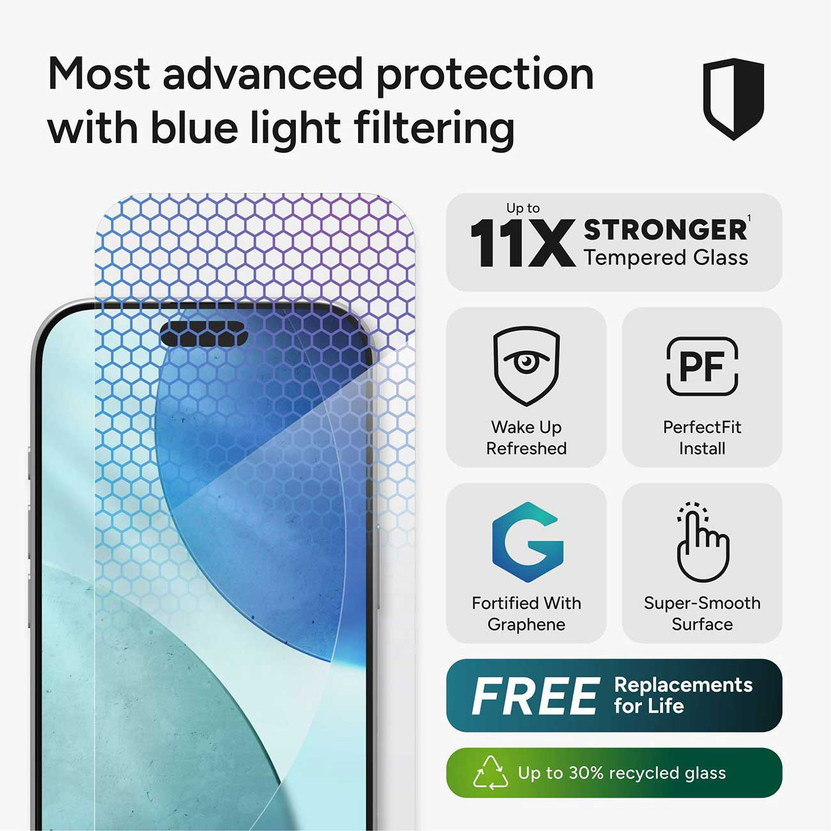 Zagg Glass XTR5 Apple iPhone 17 Blue Light Screen Protector