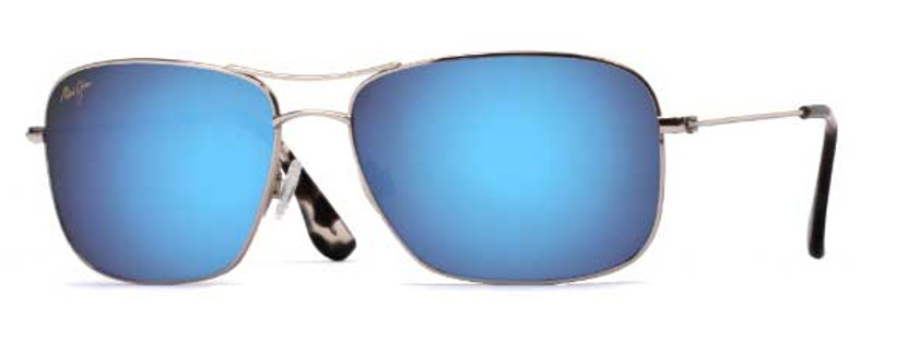 Maui Jim Wiki Wiki Polarized Aviator Sunglasses, Silver Frames, 59mm