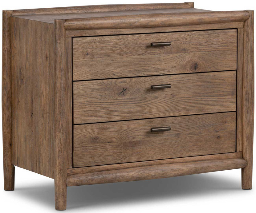 Four Hands Glenview Nightstand in Weathered Oak Veneer