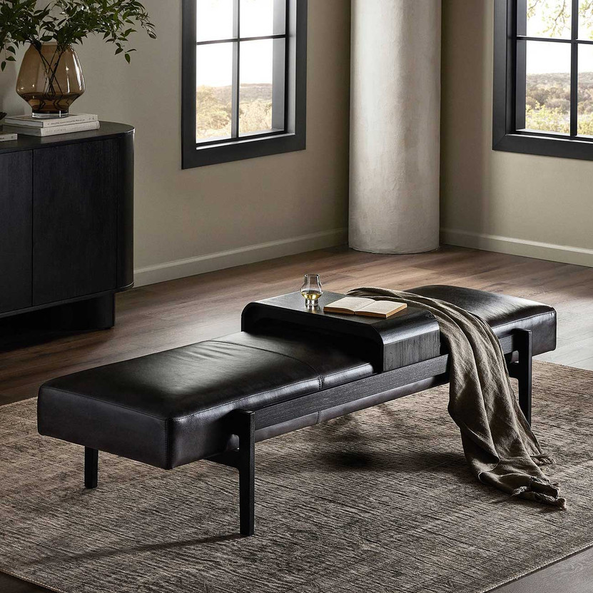 Four Hands Fawkes Bench in Sonoma Black