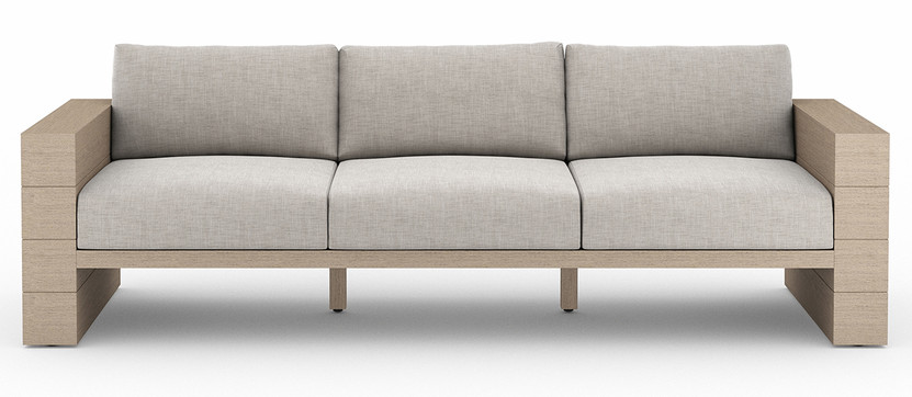 Four Hands Solano Collection Stone Grey  Washed Brown Leroy Outdoor Sofa