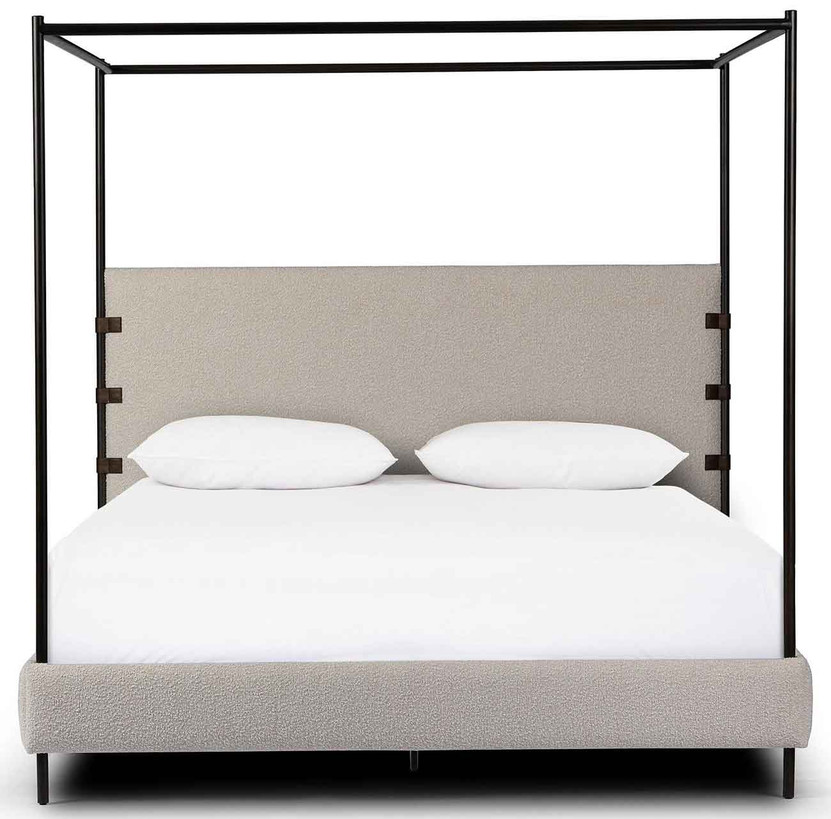 Four Hands Anderson Canopy Bed - Queen - in Knoll Natural Fabric