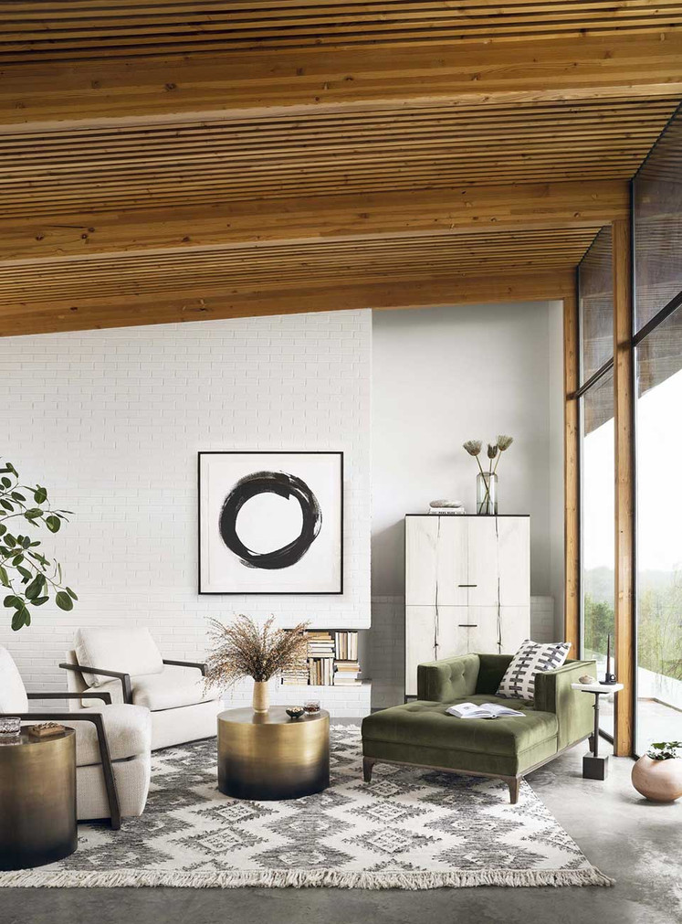 Four Hands Cameron End Table in Ombre Antique Brass