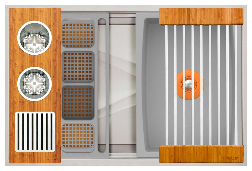 The Galley Natural Golden Bamboo Ideal Washstation 30S