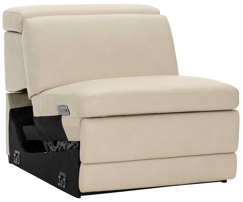 Bernhardt Armless Power Motion Chair Lioni in Cream Leather Finish