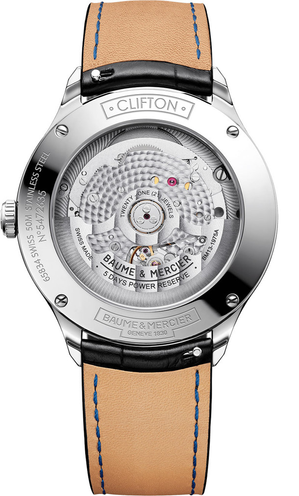 Baume  Mercier Clifton Black Leather Strap Watch, 40mm