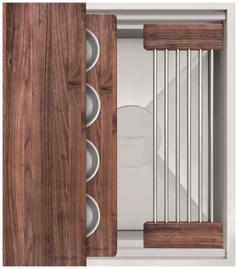 The Galley Ideal ThinTop BarStation 18 in American Black Walnut