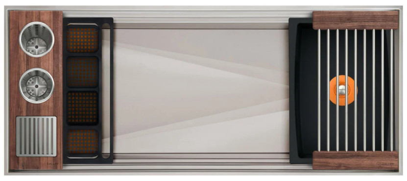 The Galley 48-Inch Ideal ThinTop WashStation 4S in American Black Walnut