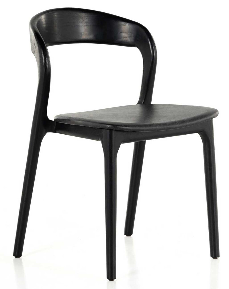 Four Hands Amare Dining Chair in Sonoma Black Leather