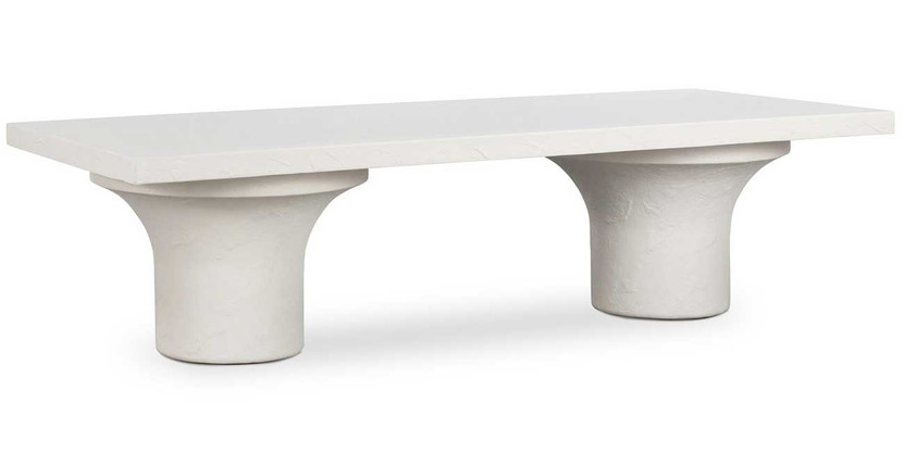 Four Hands Parra Coffee Table in White Concrete