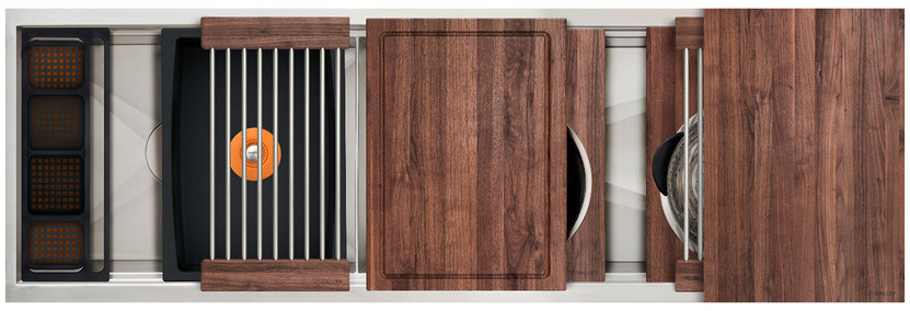 The Galley 60-Inch Ideal WorkWashStation 5D in American Black Walnut