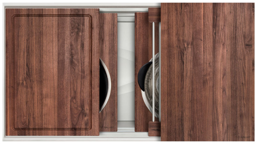 The Galley 36-Inch Ideal ThinTop Workstation 3S in American Black Walnut