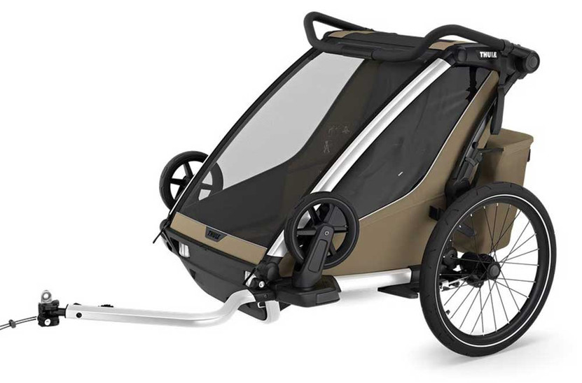 Thule Chariot Cross 2 Double Bike Trailer in Faded Khaki