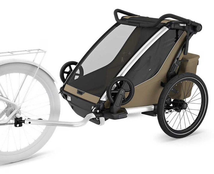 Thule Chariot Cross 2 Double Bike Trailer in Faded Khaki