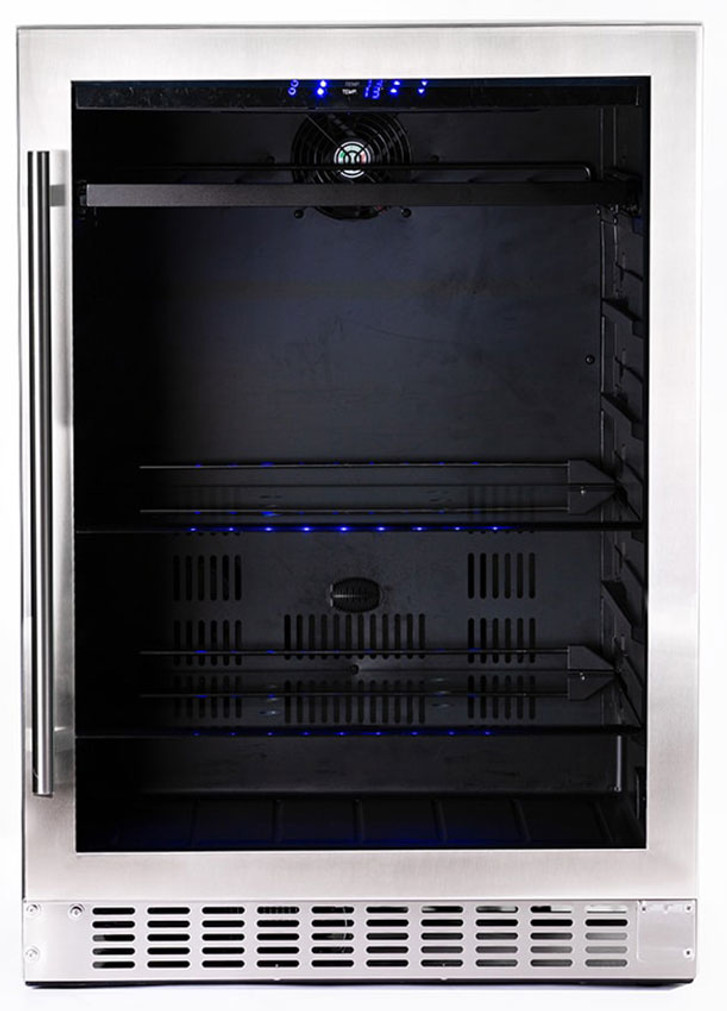 Azure 5.6 Cu. Ft. Beverage Center 24-Inch Wide in Glass Door with Stainless Frame