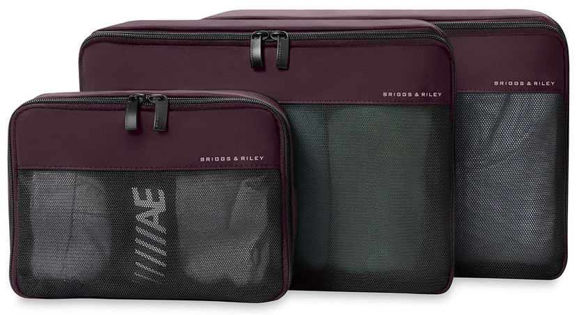 Briggs  Riley Travel Essentials Carry On Compression Packing Cube Set in Plum