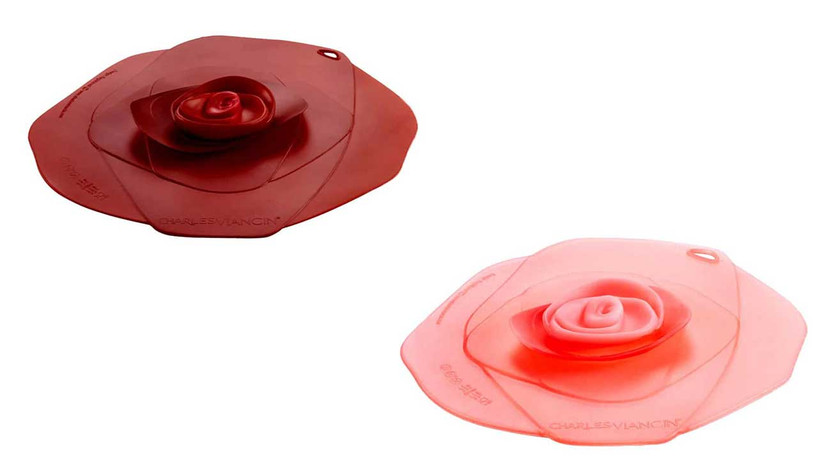 Charles Viancin 4 Rose Air-Tight Silicone Drink Covers Pair