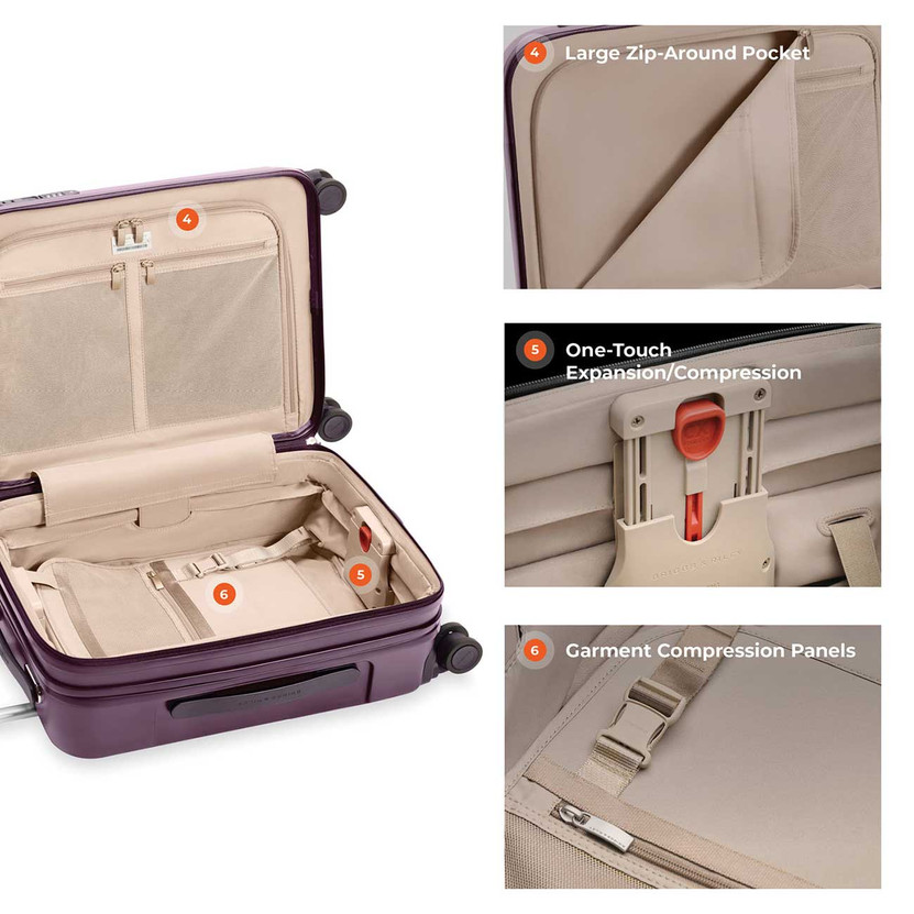 Briggs  Riley Sympatico Global 21-Inch Carry-On Expandable Spinner in Plum