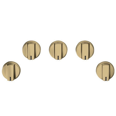 Cafe Brushed Brass 5 Gas Cooktop Knobs