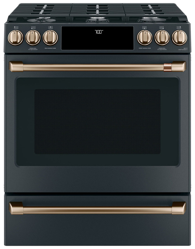 Cafe Brushed Bronze Front Control Gas Knobs And Handles