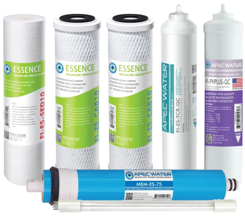 APEC Water Complete Filter Set For ESSENCE 75 GPD PH And UV Reverse Osmosis 7-Stage Systems