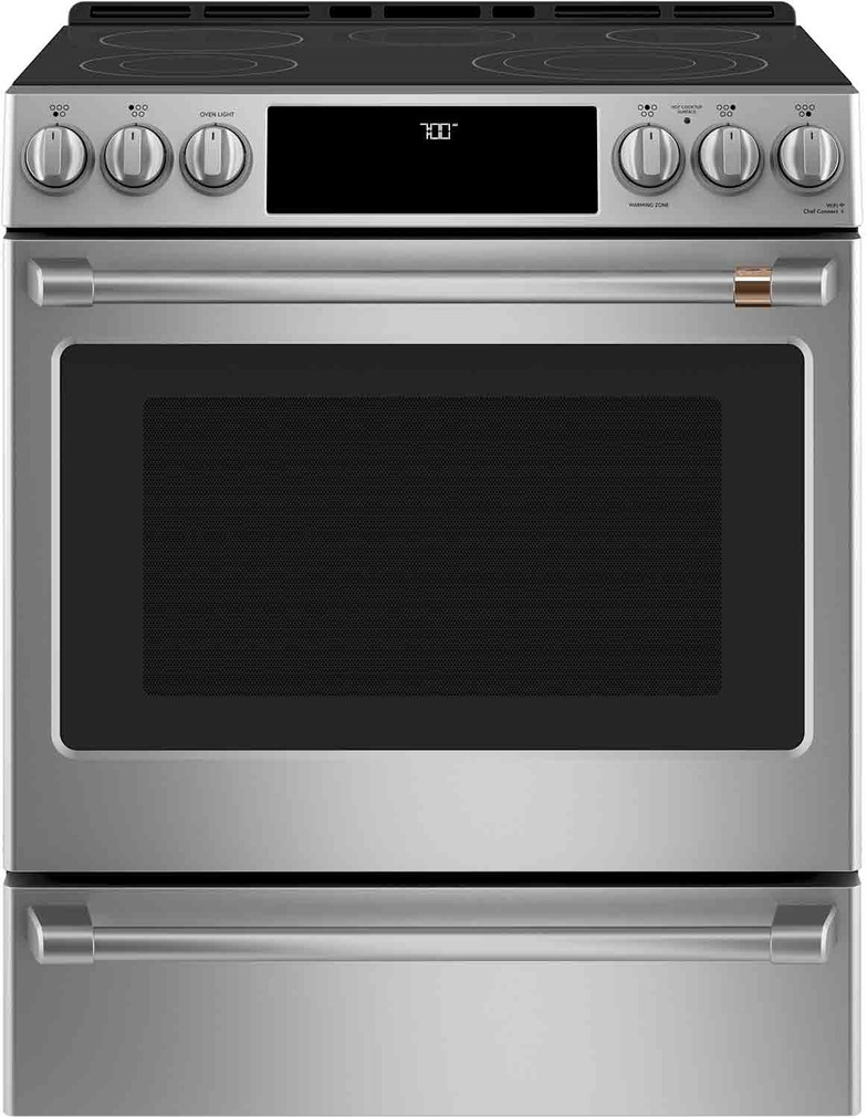 Cafe ADA 30 In. Stainless Steel Smart Front-Control Radiant  Convection Slide-In Electric Range