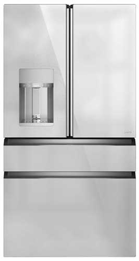 Cafe 22.3 Cu. Ft. Smart Counter-Depth 4-Door French Door Refrigerator 36-Inch Wide in Platinum Glass