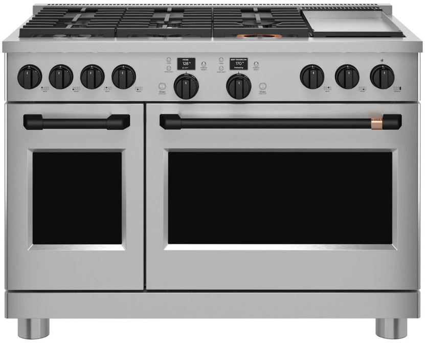 Cafe 48 Flat Black Handle  Knob Set For Pro Range And Rangetop