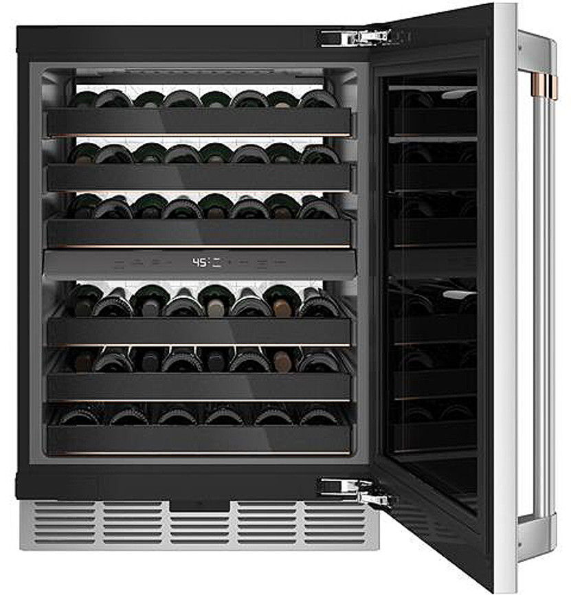 Cafe 4.7 Cu. Ft. Wine Center 24-Inch Wide in Stainless Frame with Brushed Stainless Hardware