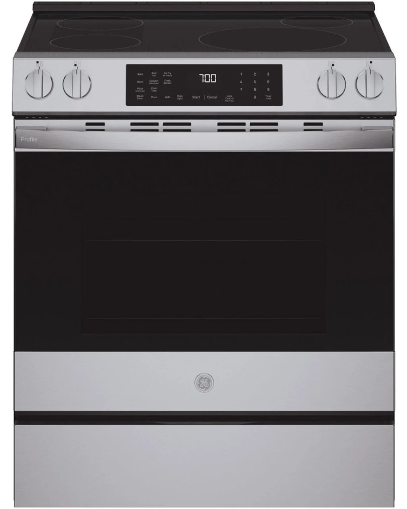 GE Profile 5.3 Cu. Ft. Smart Slide-In Induction and Convection Range 30-Inch Wide in Fingerprint Resistant Stainless Steel